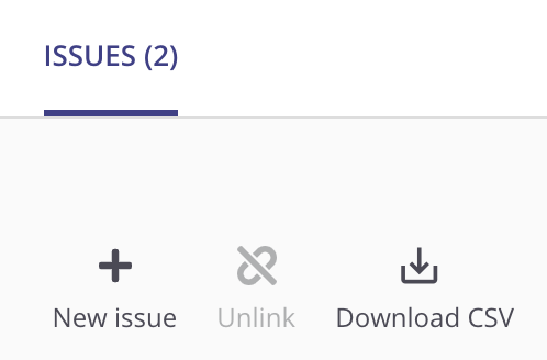 The "New issue" button can be found on the "Issues" tab of any user-created test.