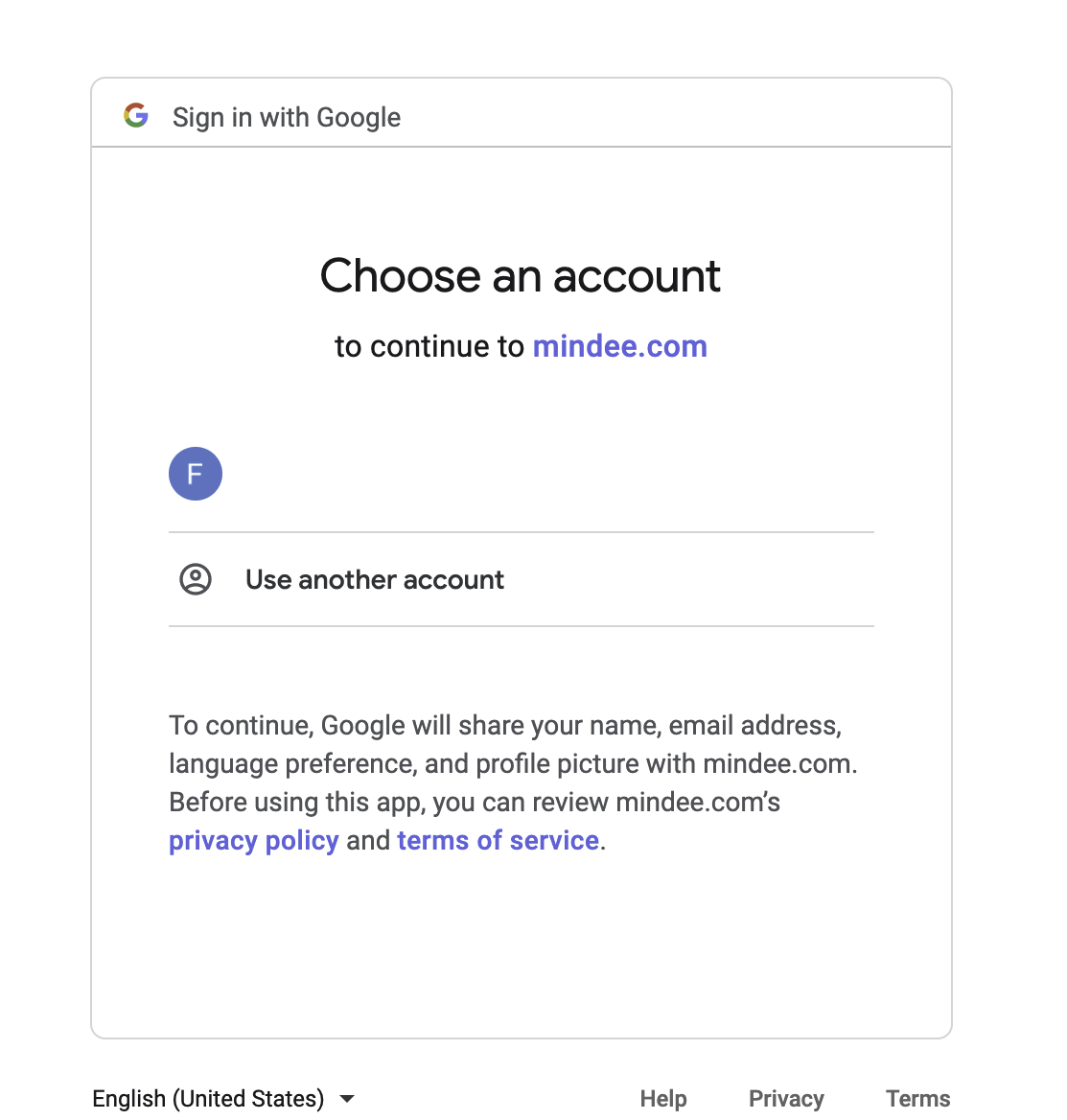 Authorization page to connect Mindee to access your Google account
