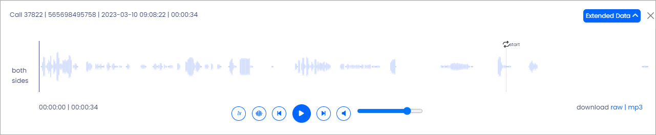 Screenshot with the audio player