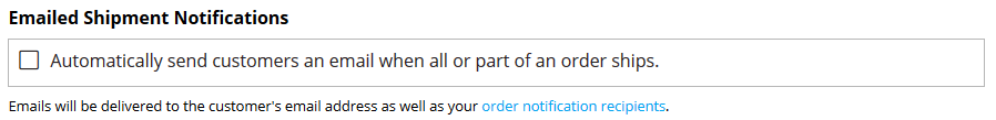 Tick this box to turn changes in shipping status into email notification triggers.