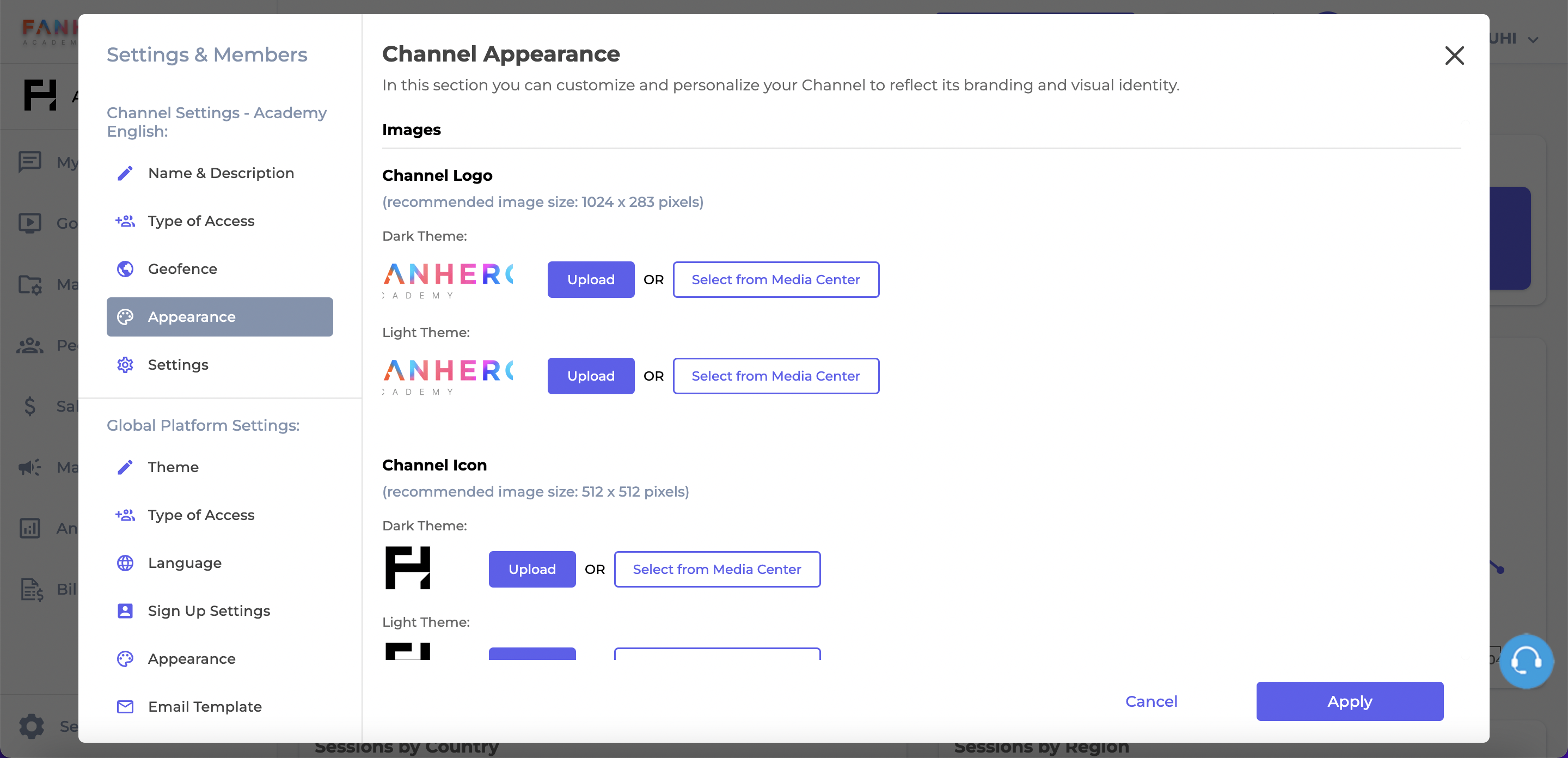 Channel Appearance