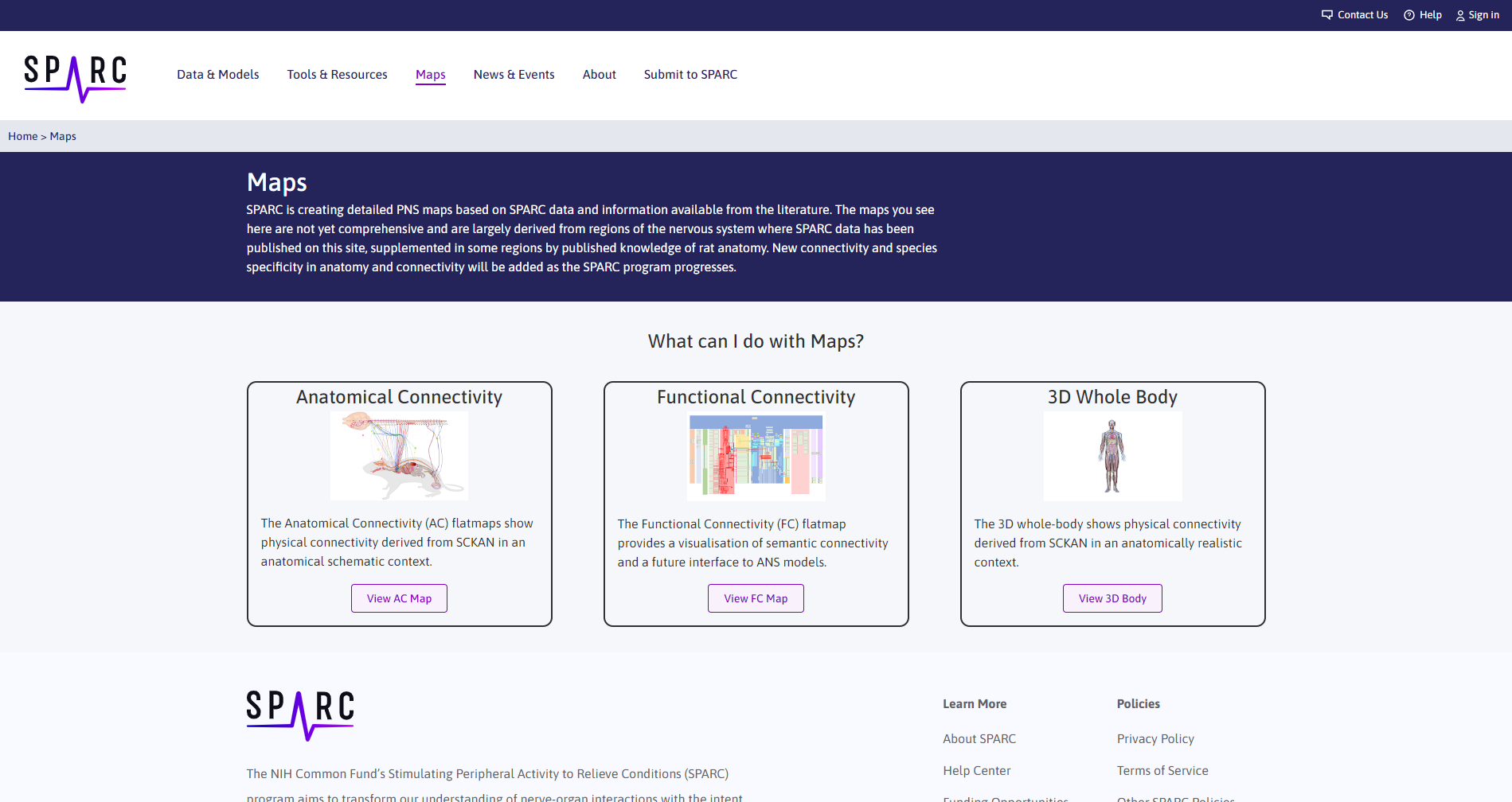 Figure 1: Maps landing page