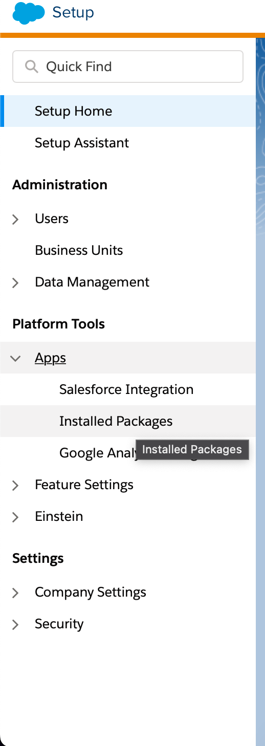 sfmc installed packages