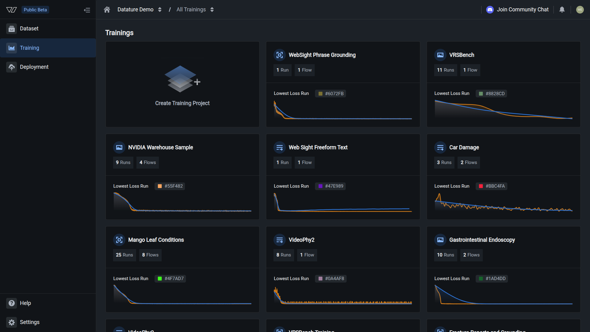 Open your training project
