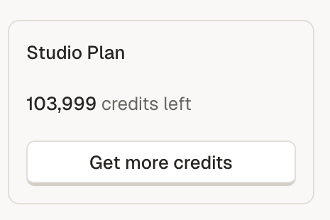 Credit balance and plan