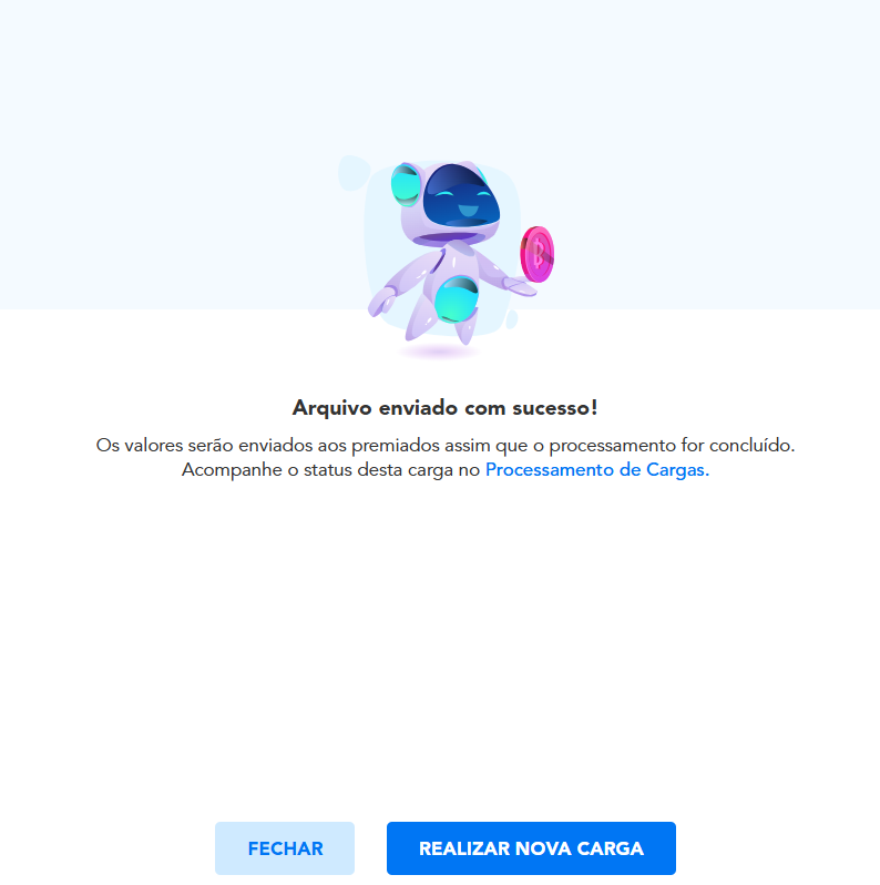 Confirmação de envio de arquivo