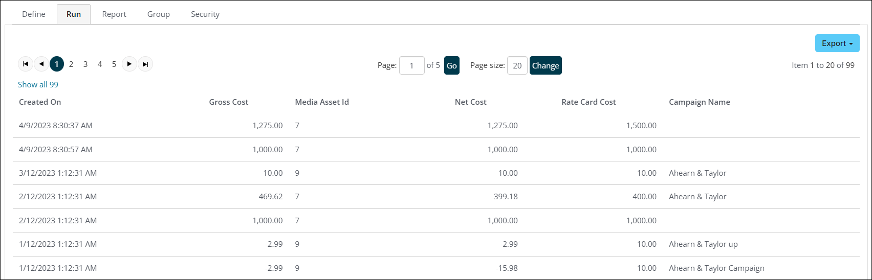 AdvertisingMediaOrderSummary bubiness object.