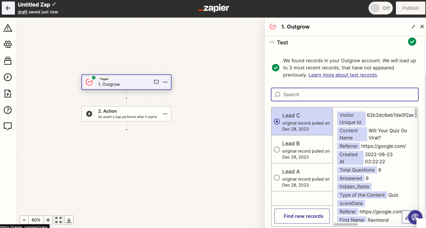 Outgrow & Zapier Integration