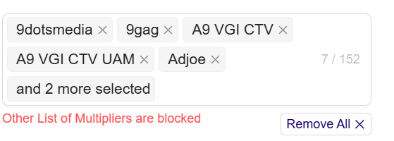 **Selected Multiplier Options**