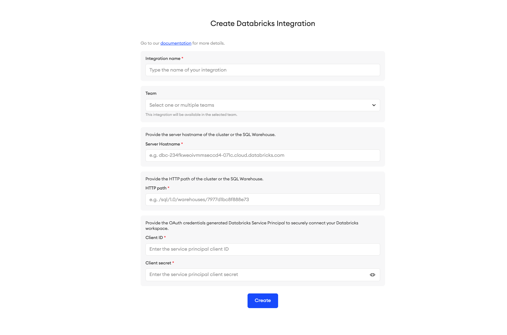 Databricks create