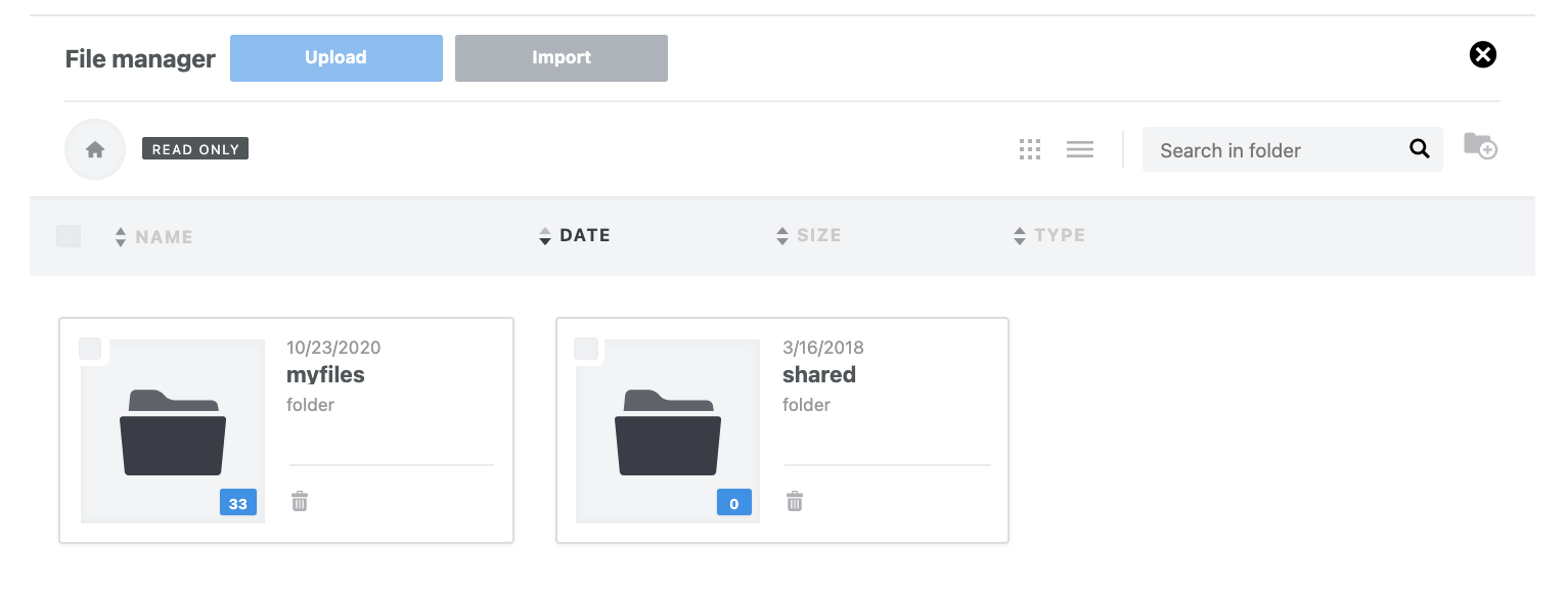 Image shows our asset file manager for your email