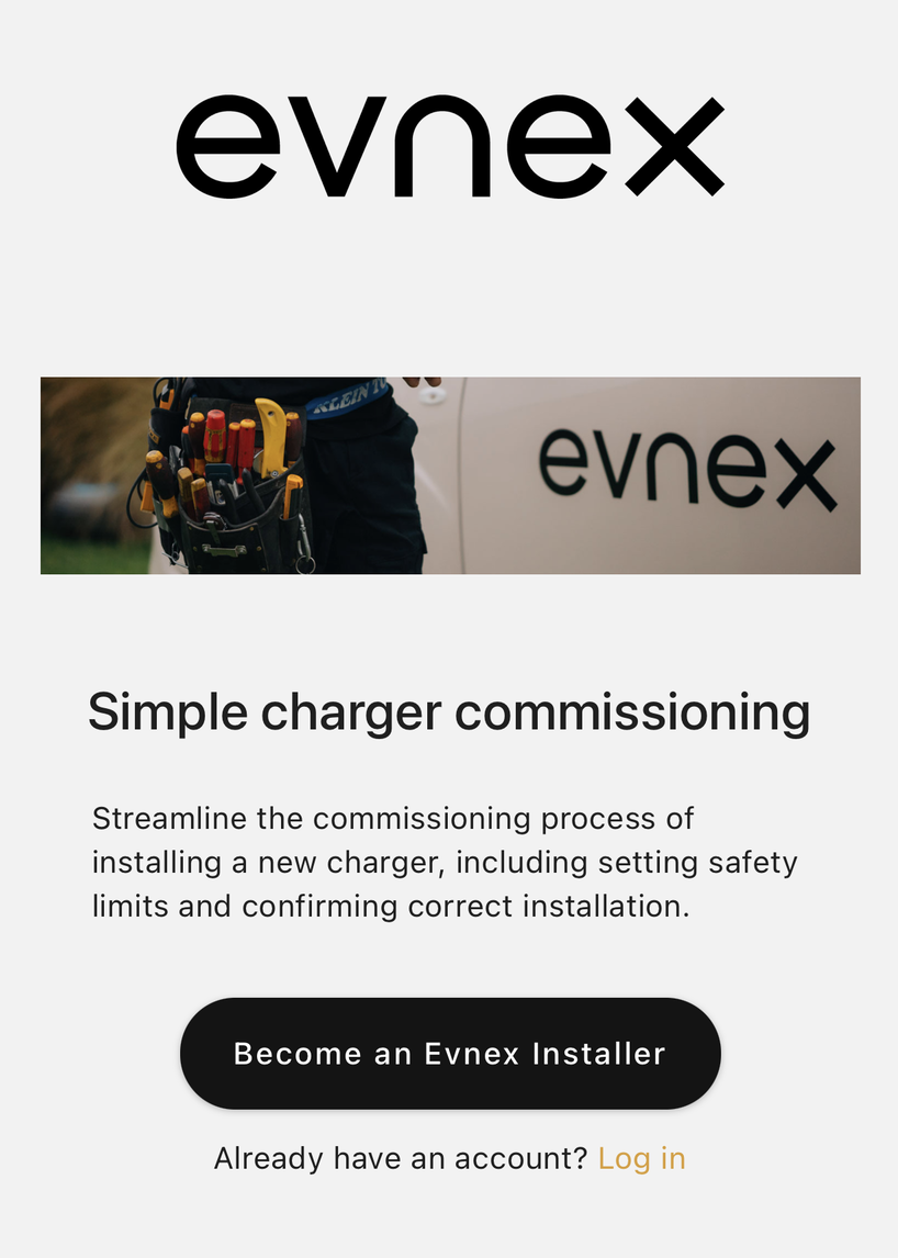 [Start Install Training]\(Tap 'Become and Evnex Installer' in the app or click on the link below to take you to the)
