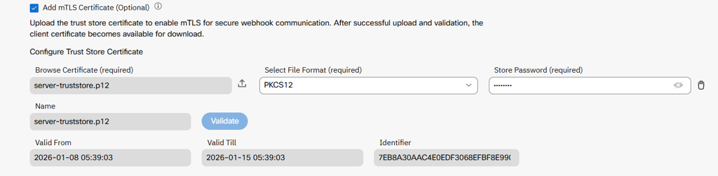 Screenshot of Validating the Certificate