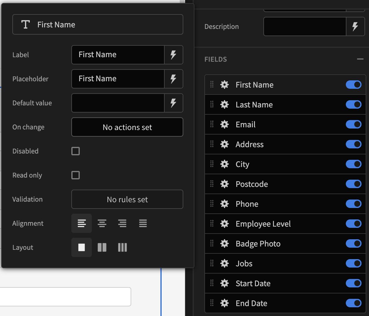 Configuring form fields