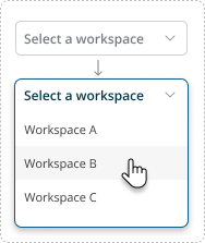 List of workspaces available for the user