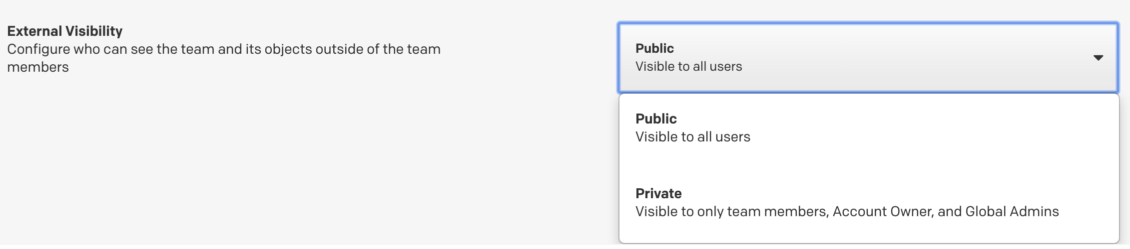 Edit a Team's external visibility