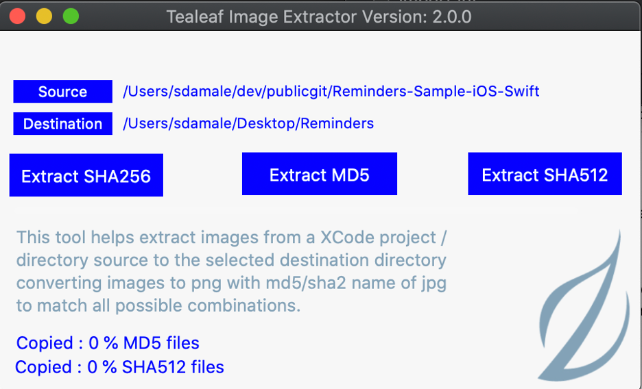 Tealeaf image extractor