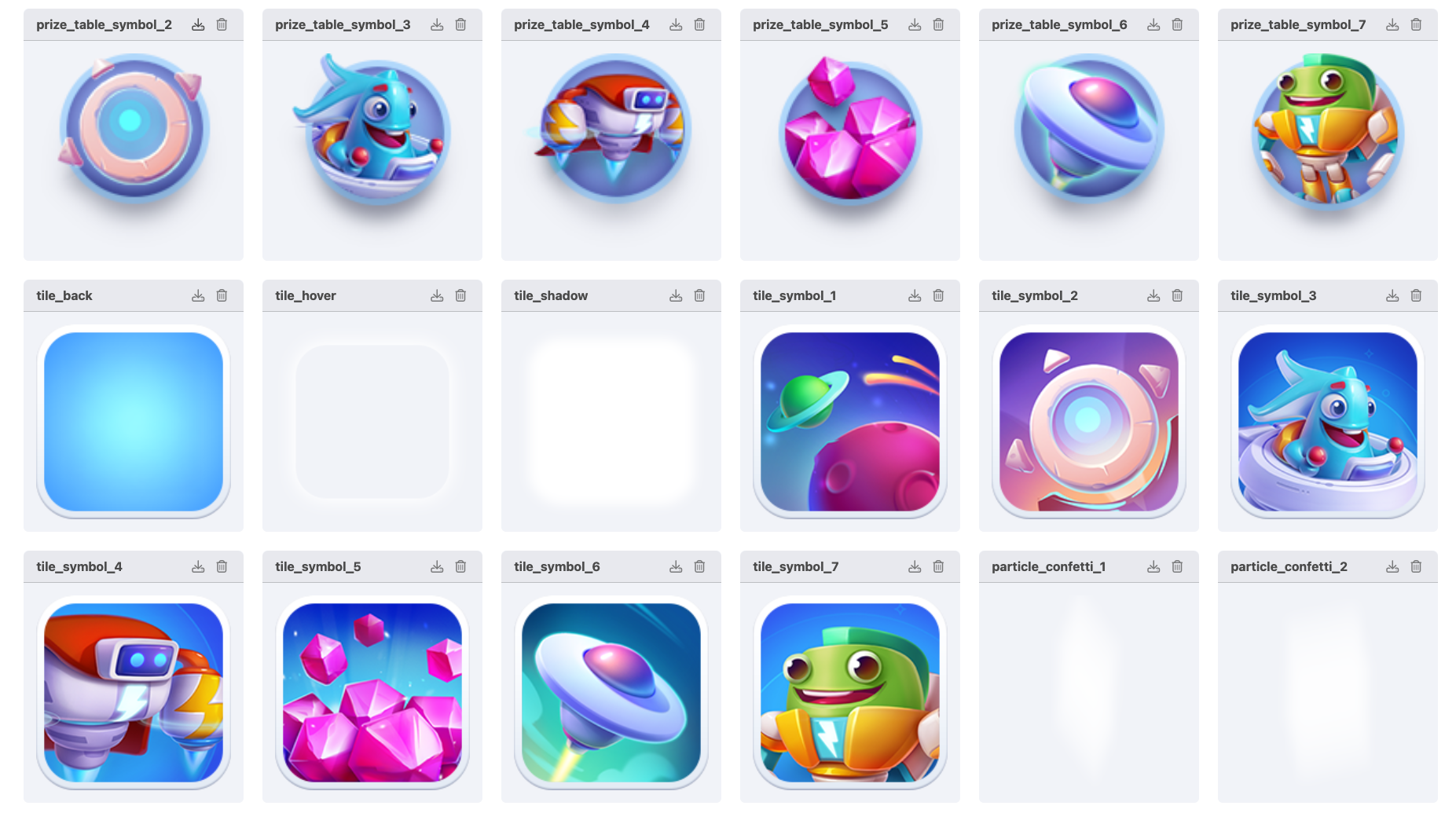 Assets for the Thunderboard game (from the video example)