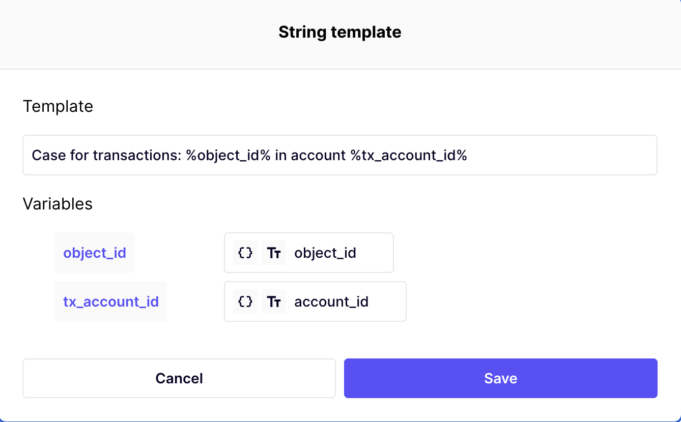 The case name template builder