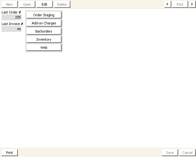 Desktop: Orders > Set up module