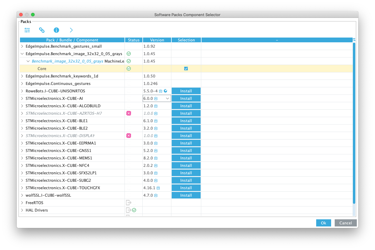 cubemx03.png Selecting the CMSIS-PACK.