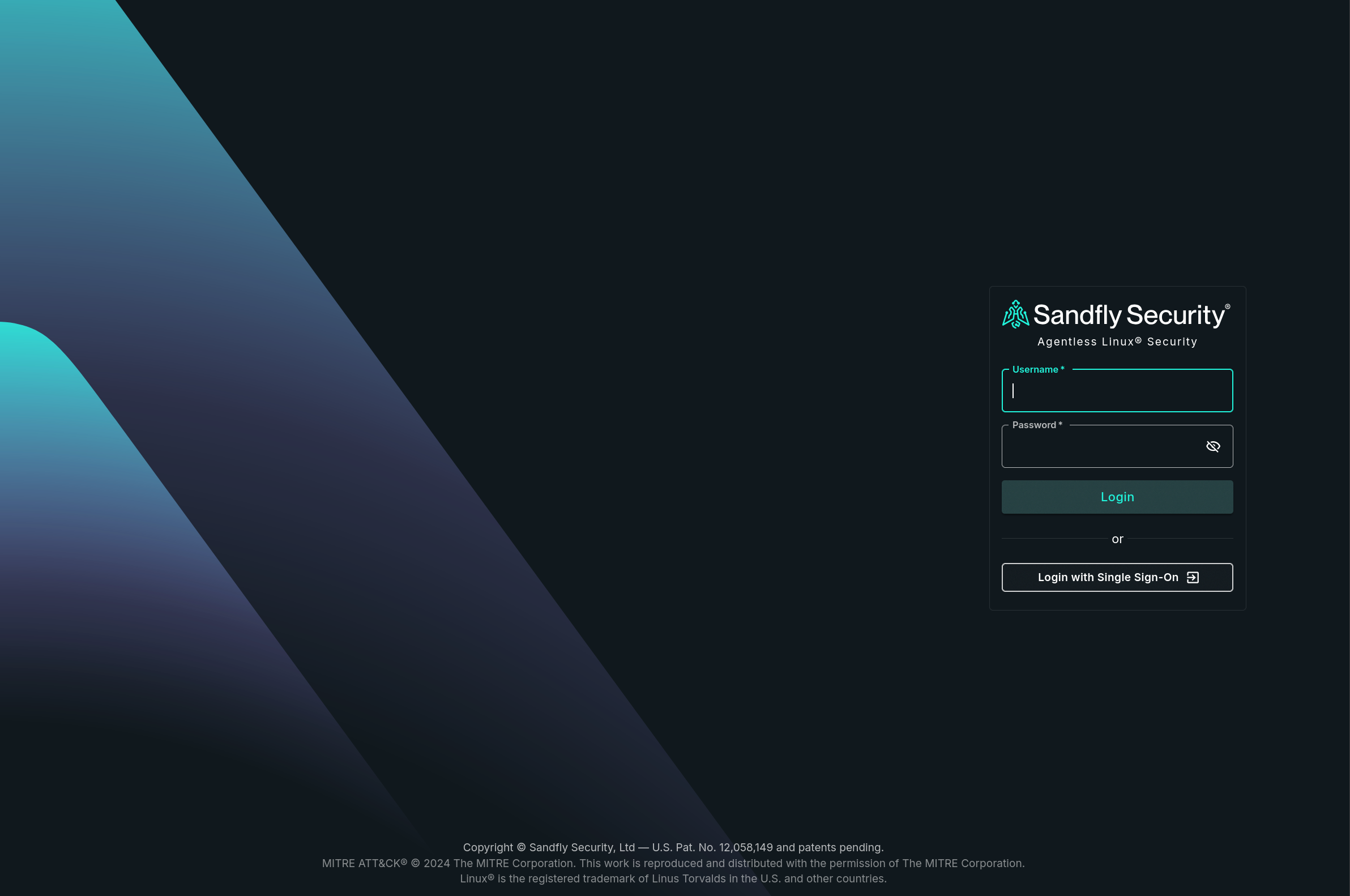 Sandfly Login Screen