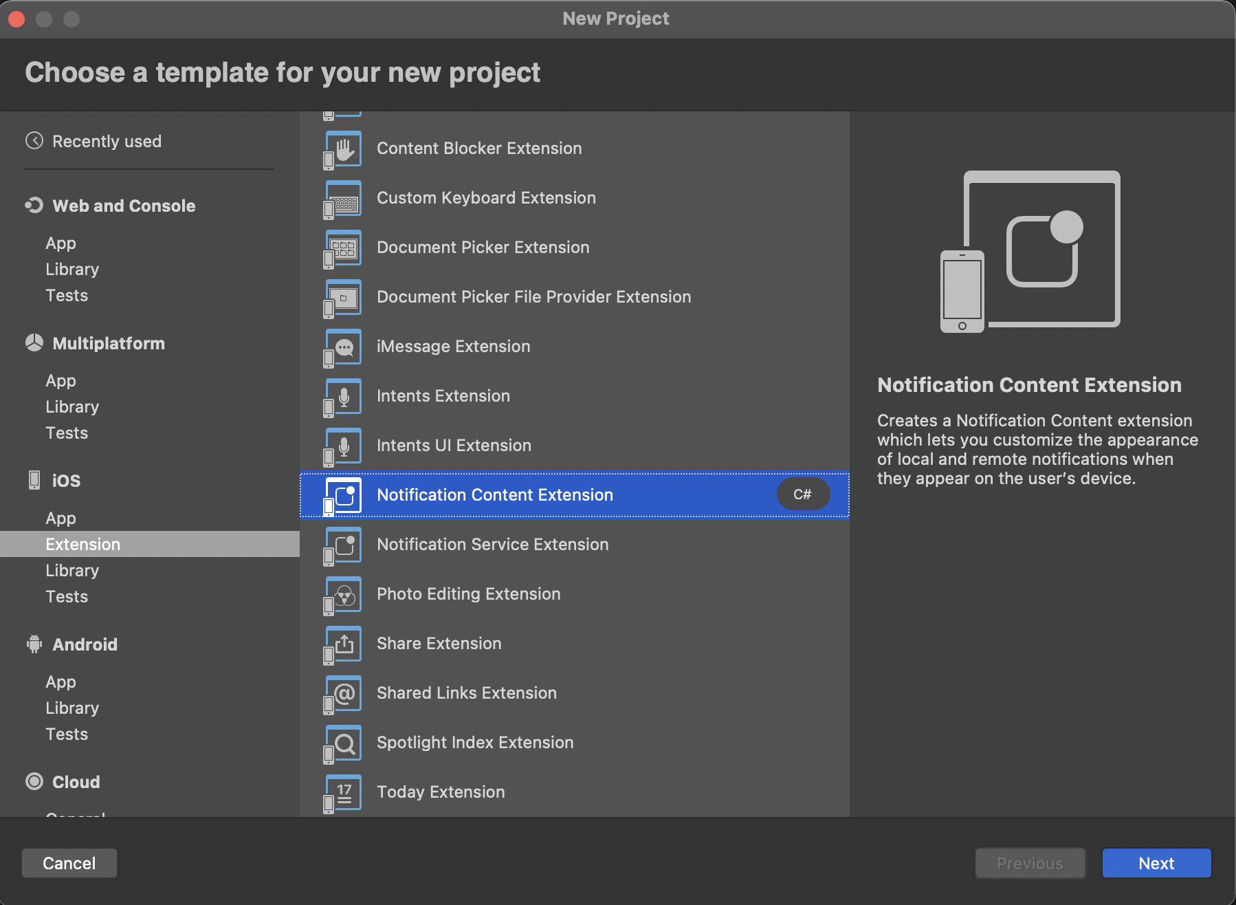 Create a new extension in Visual Studio