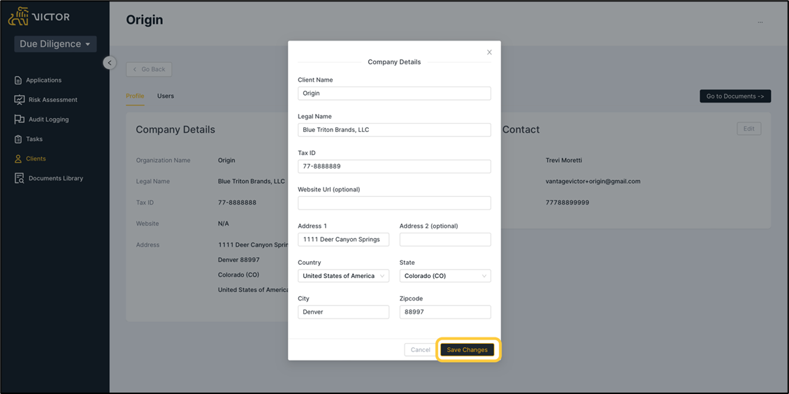 Figure 10. Company Details Modal