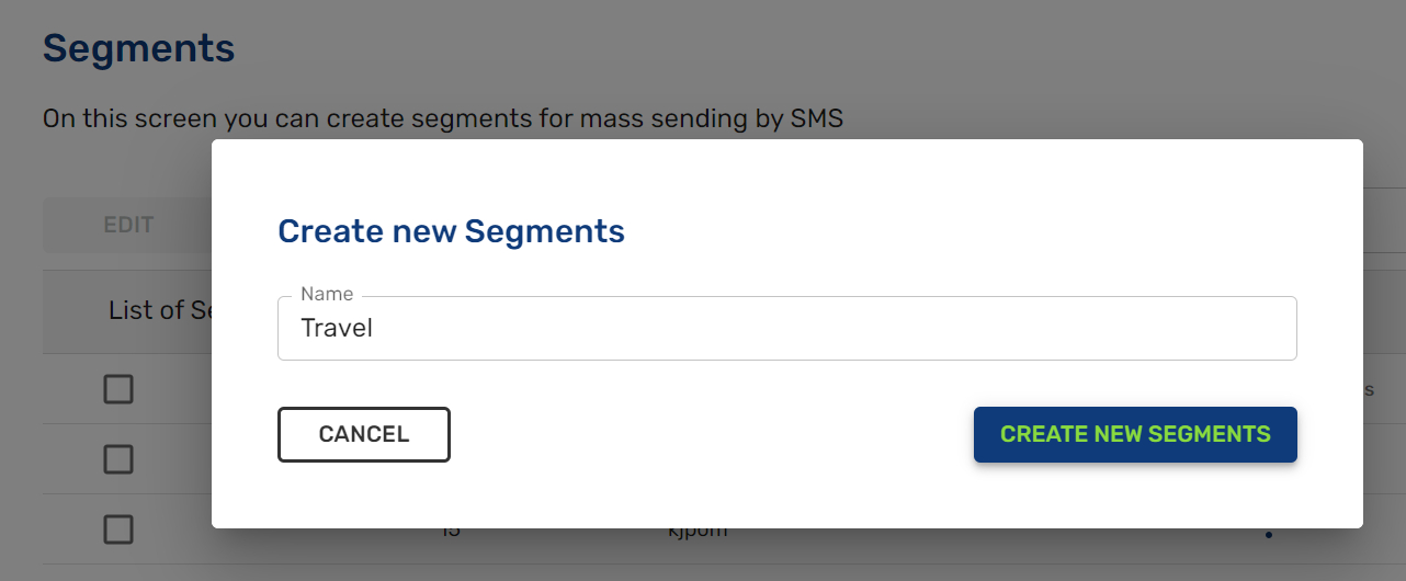 SMS segment