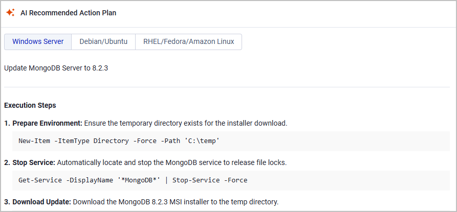 action plan for Windows