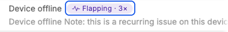 A flapping incident in the incidents table