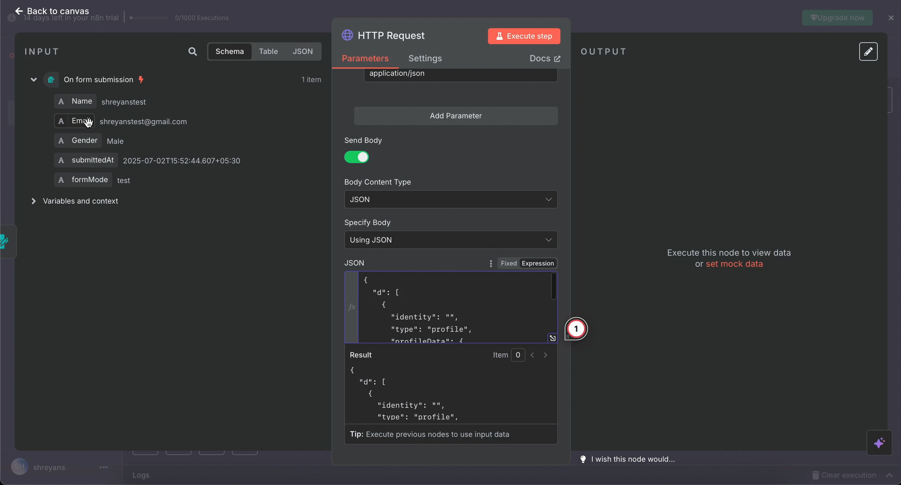 Map form fields to CleverTapโs user profile payload using dynamic variables.