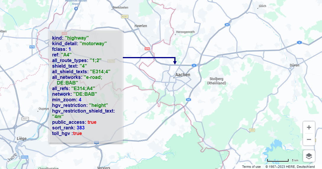 Sample vector data with HGV restrictions