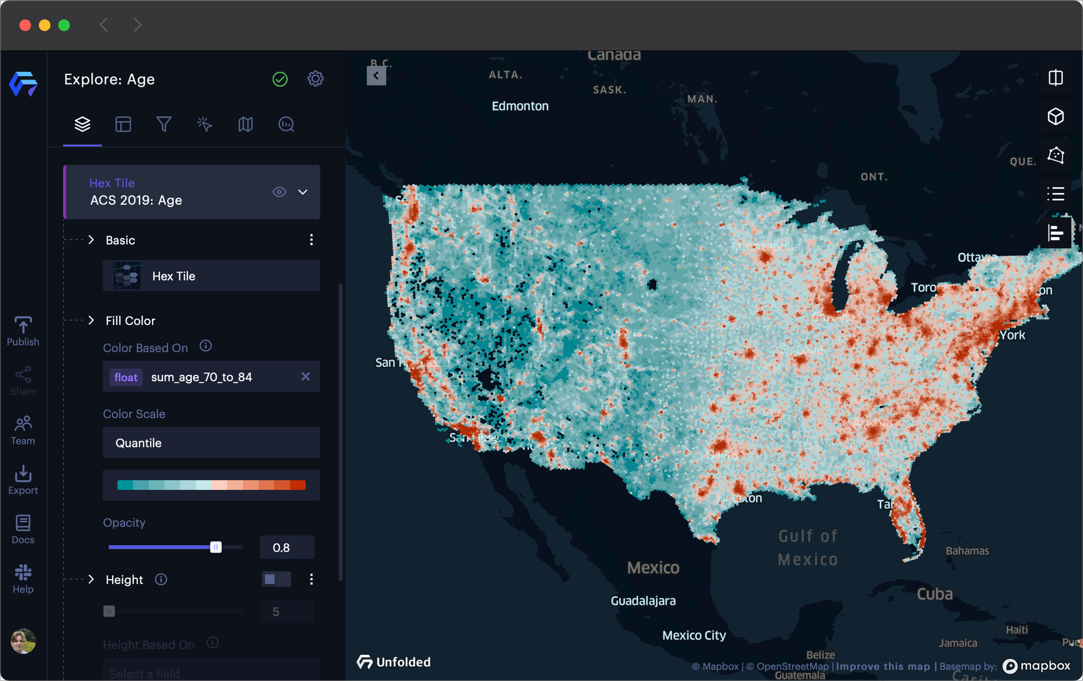 Configuring the visualization's color scheme.