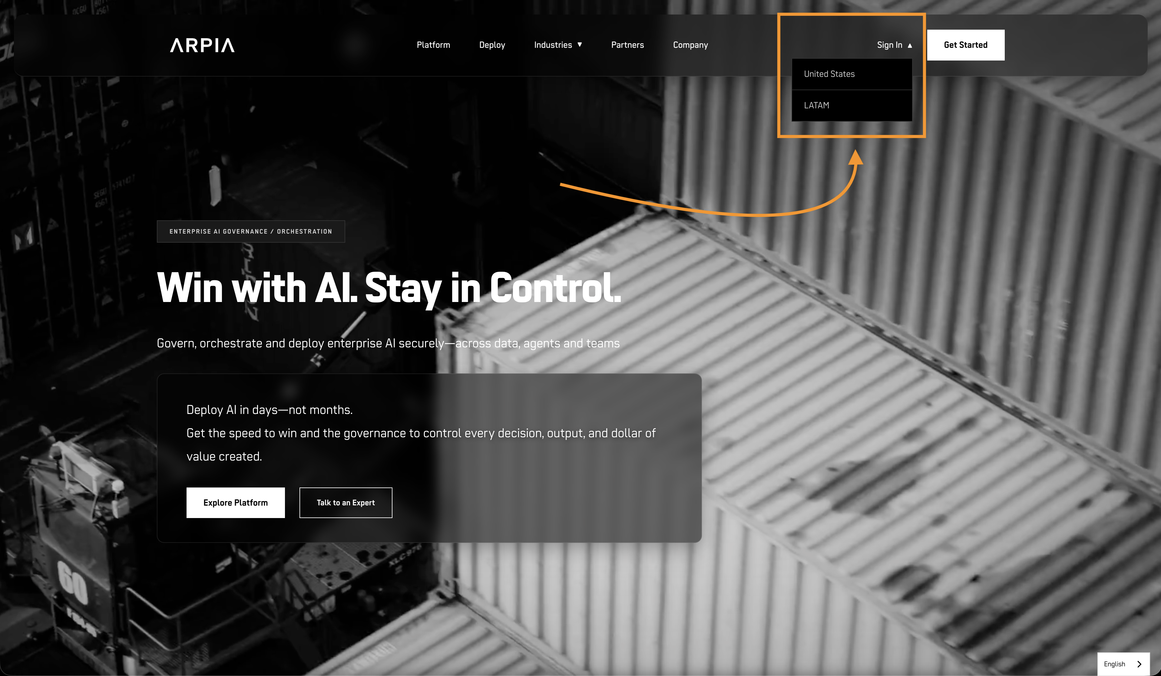 ARPIA Region Selection
