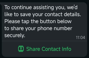 Contact Request Info Message