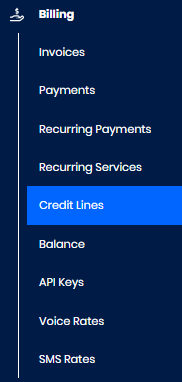 Screenshot of Credit Lines in the main menu