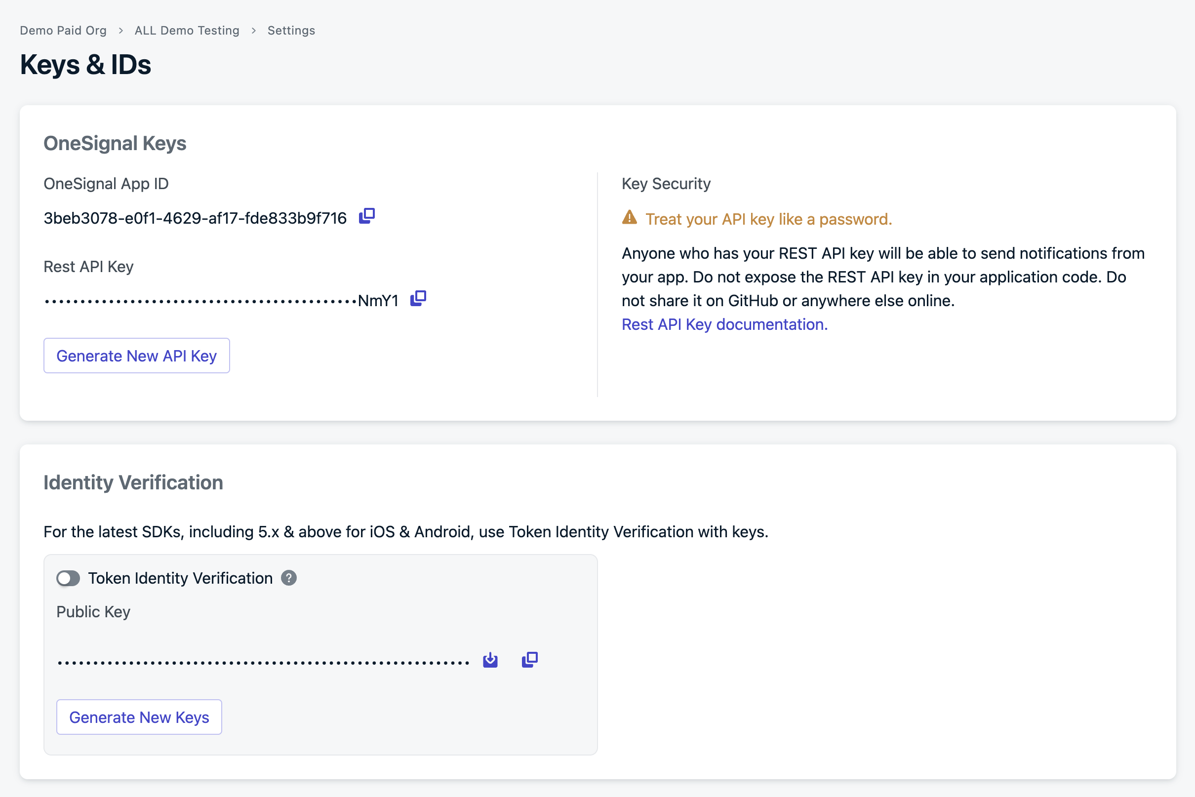 Identity Verification configuration