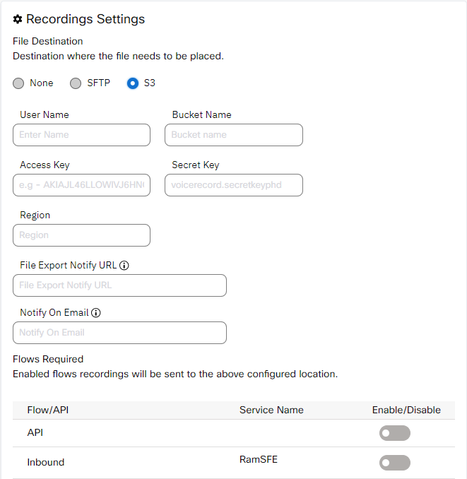 S3 Console Settings