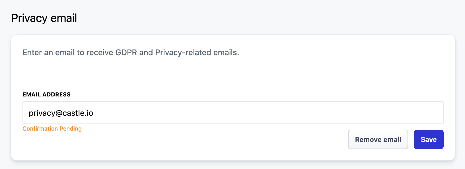Requests for user data will be processed and sent to the Privacy Email that you have set for that environment in the Castle Dashboard