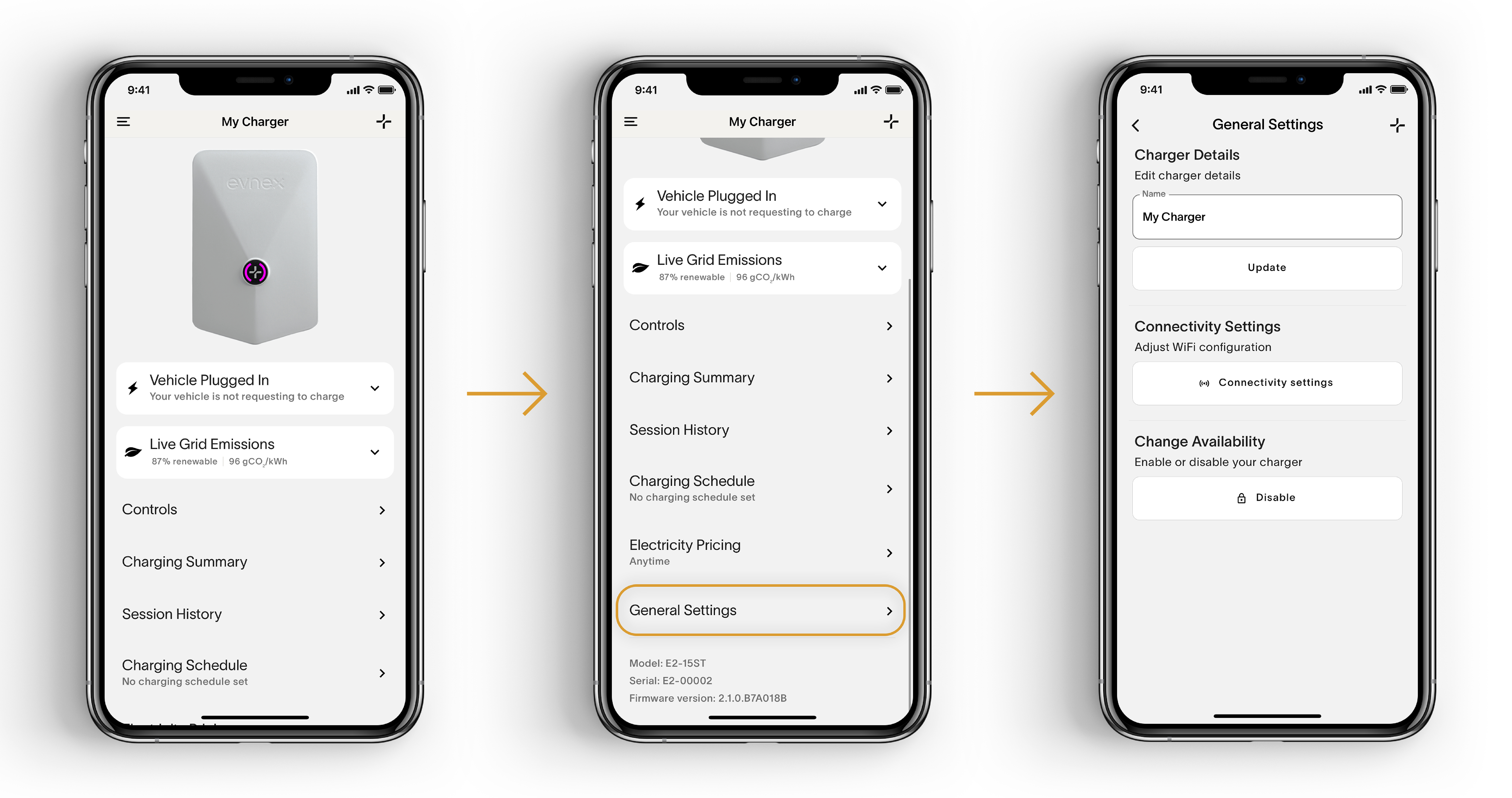 Set up your charger name and electricity cost to track each charging session and total charging cost.