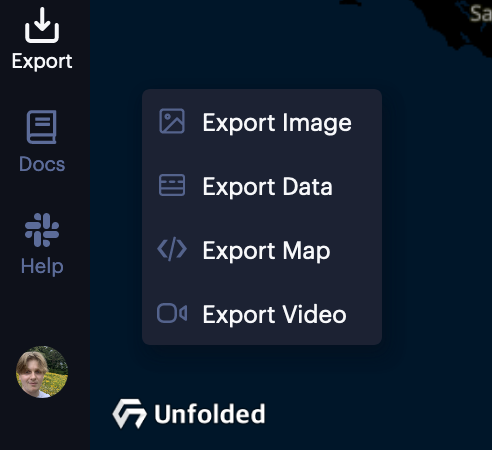  The Export menu.