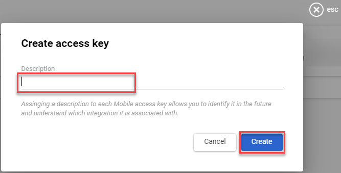 Create access key
