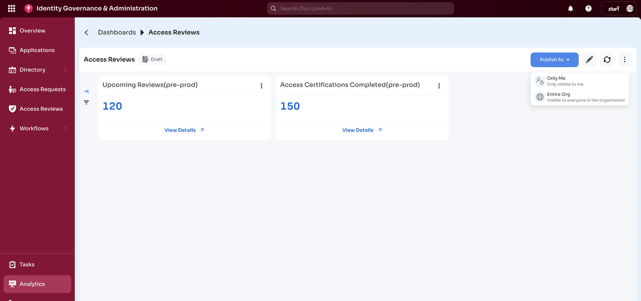 Publish Dashboard