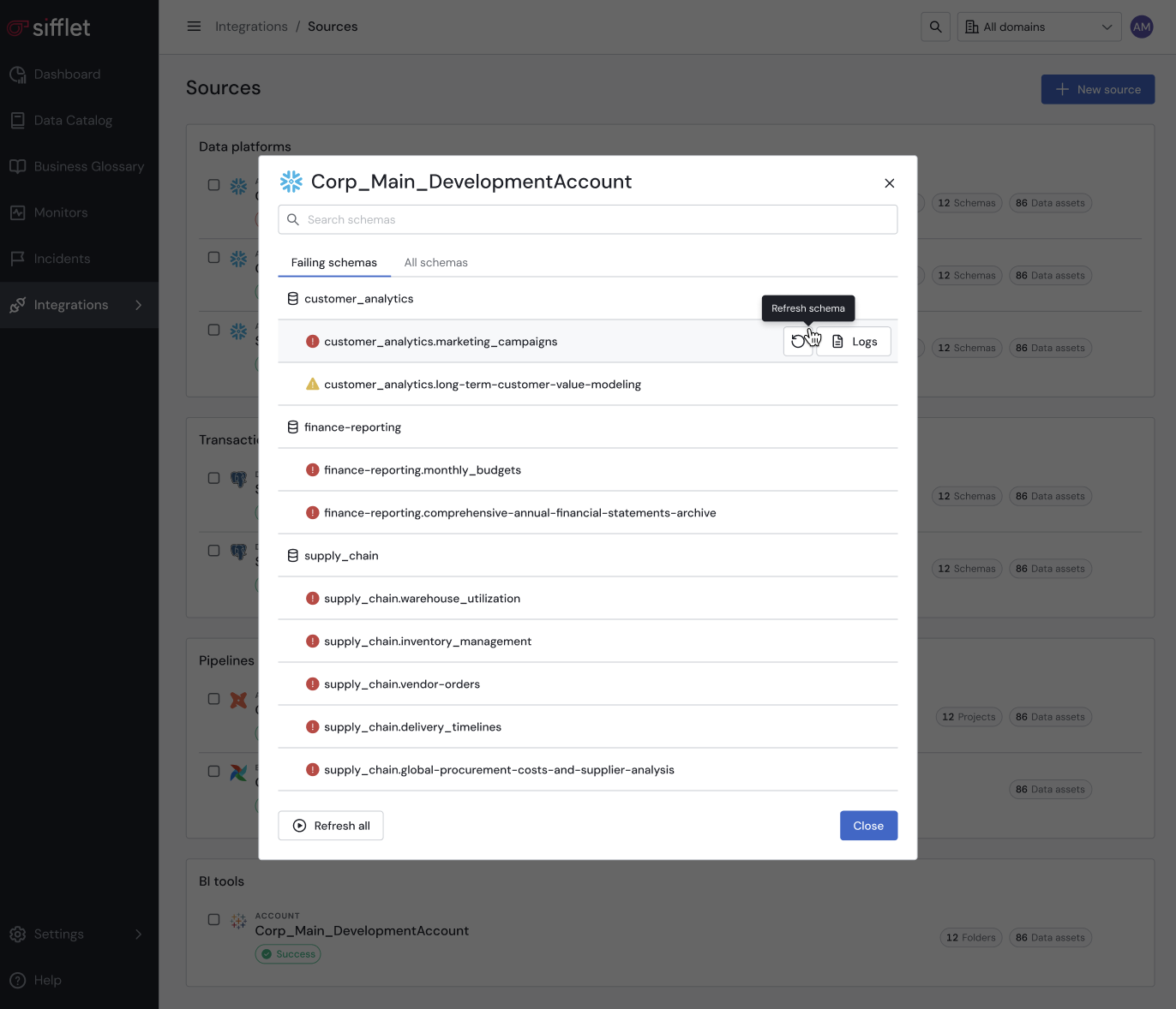The Source Details modal