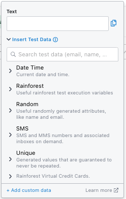 Test data is organized by groups.
