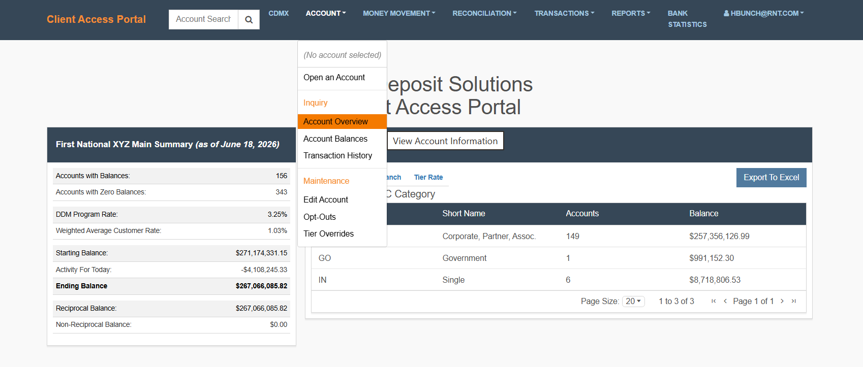 Select Account Overview