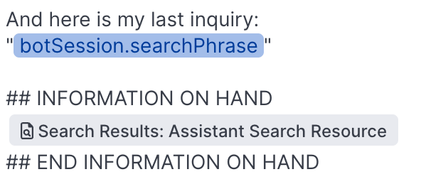 Formatting search results from the Assistant Search Resource resource.