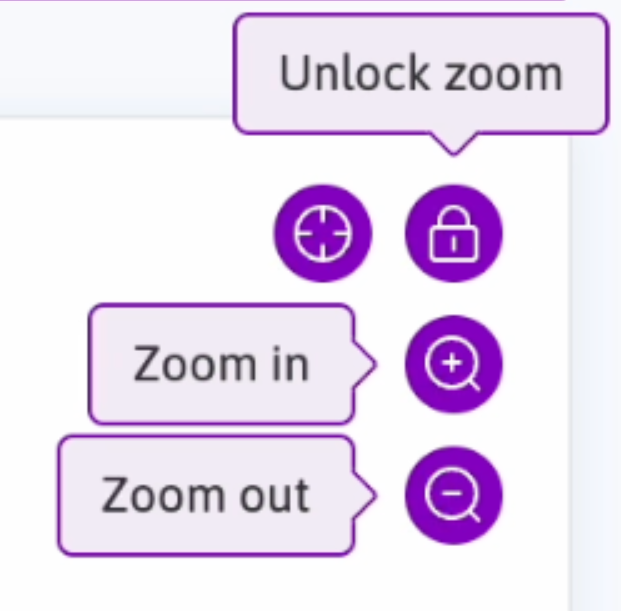 The expanded zoom control interface after clicking "Lock zoom".