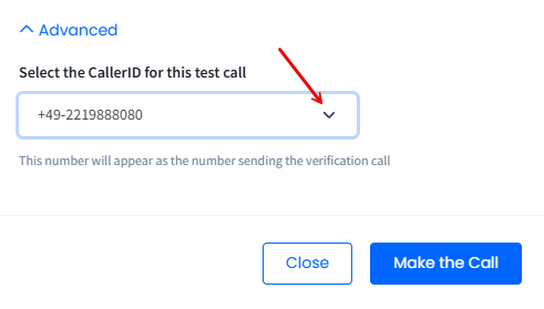 Screenshot of the advanced verification setting